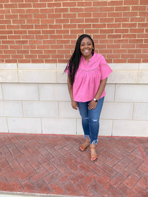 Pink Collar Top