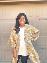 Load image into Gallery viewer, Mustard Floral Kimono