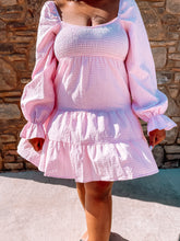 Load image into Gallery viewer, Brunch Babe Smocked Gingham Dress