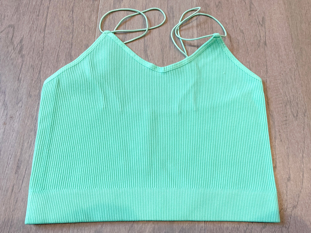 Ribbed Double Strap Brami- Mint