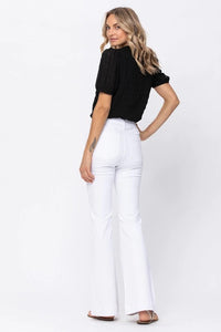 Lena White Butterfly Pocket Flare Jeans by Judy Blue