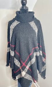 Just Like Her Poncho- Black