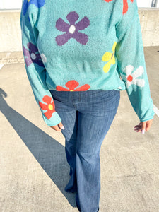 Fresh Daisies Flower Sweater