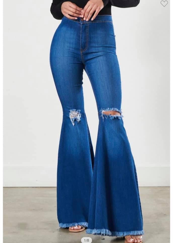 Float Away Denim Bell Bottom Jeans