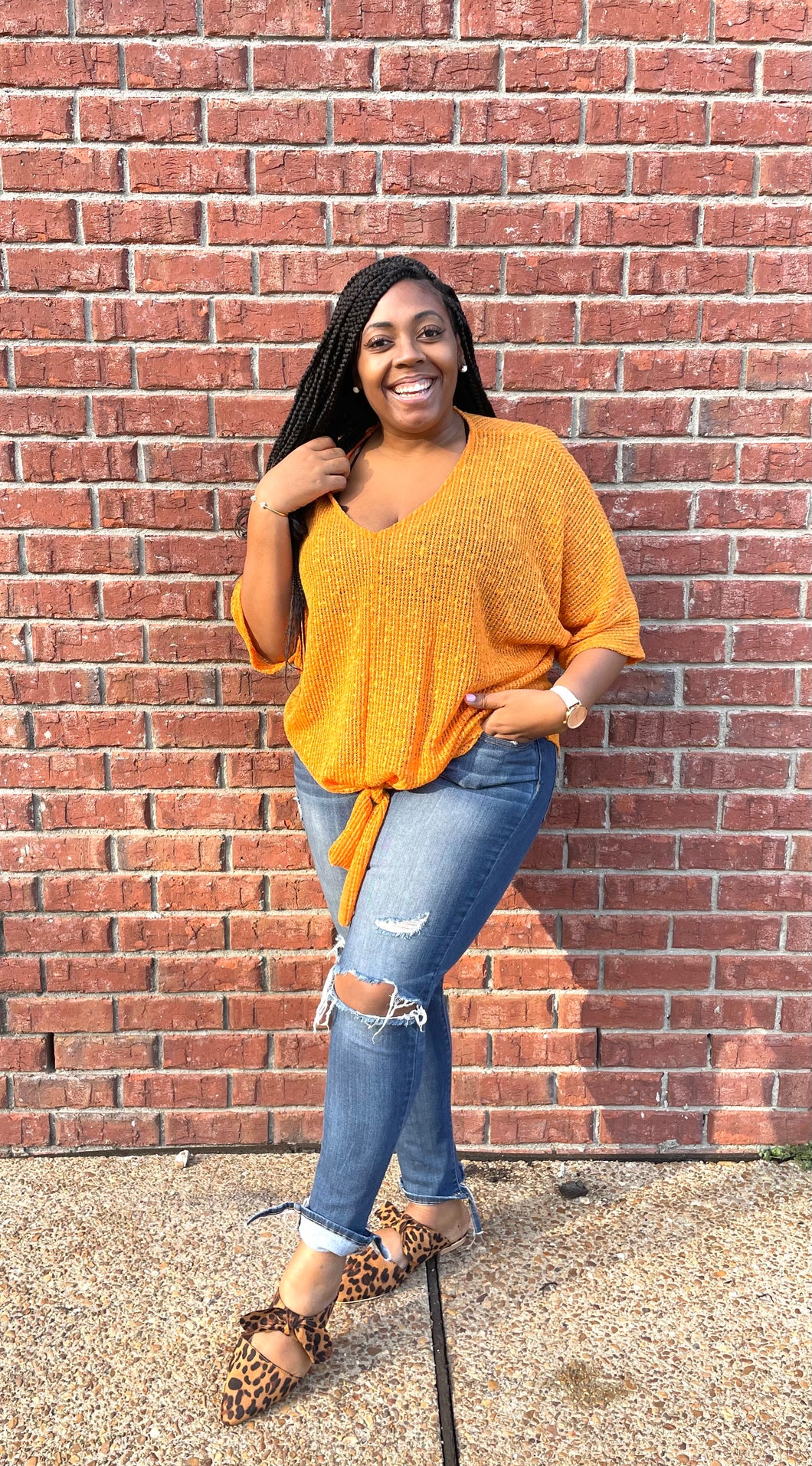 Creamsicle Knit Sweater Top